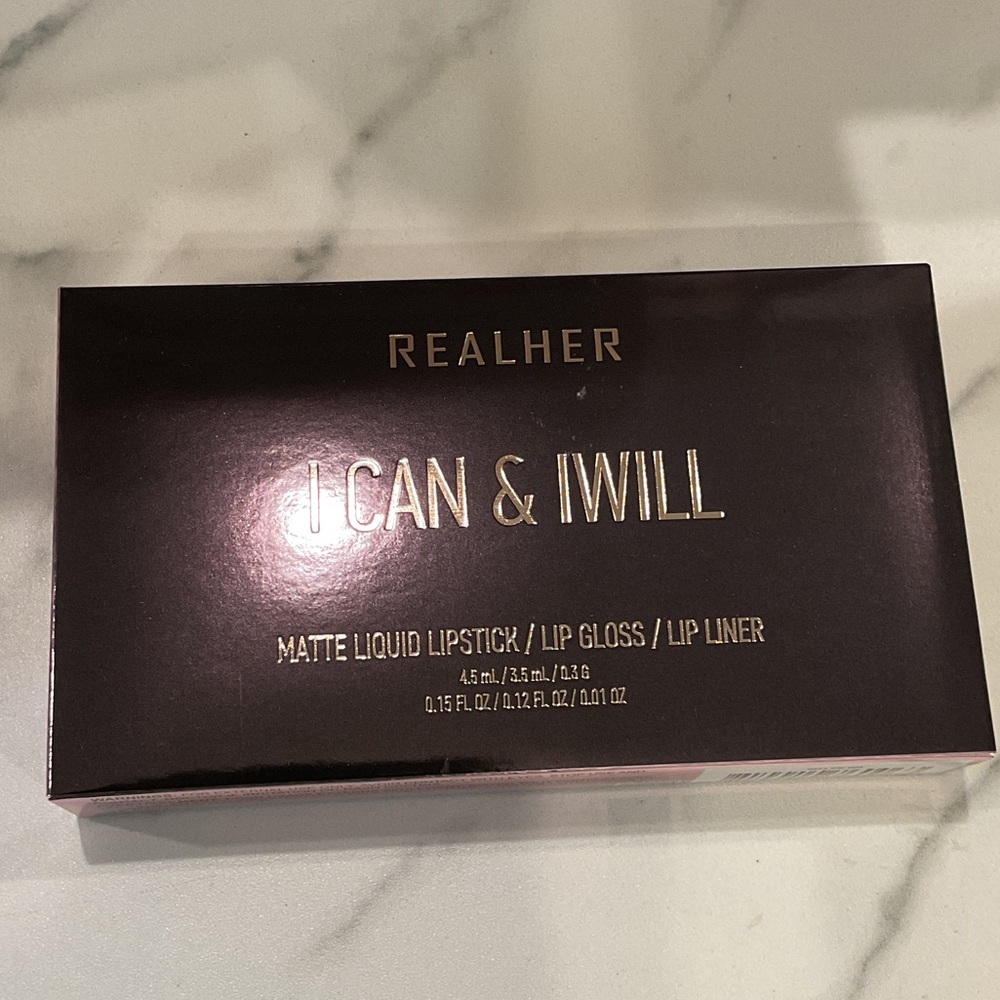RealHer I Can & I Will Lip Trio - Deep Plum & Metallic Gold Accents
